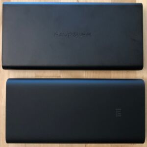 Top: RAVPower 45W Super-C 20100. Bottom: Xiaomi Mi Power Bank 3. Top: RAVPower 45W Super-C 20100. Bottom: Xiaomi Mi Power Bank 3.