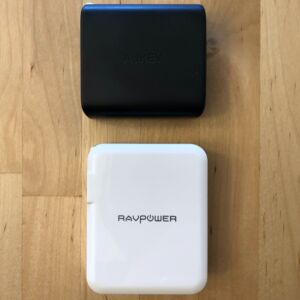 Top: AUKEY PA-D1 Focus Duo 30W. Bottom: RAVPower 36W Dual USB-C PD. Top: AUKEY PA-D1 Focus Duo 30W. Bottom: RAVPower 36W Dual USB-C PD.