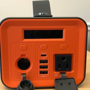 Novoo 230Wh Portable Power Station front panel, open Novoo 230Wh Portable Power Station front panel, open