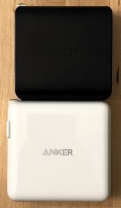 Top: AUKEY PA-Y16 Dual 18W PD Charger. Bottom: Anker PowerPort II PD.
