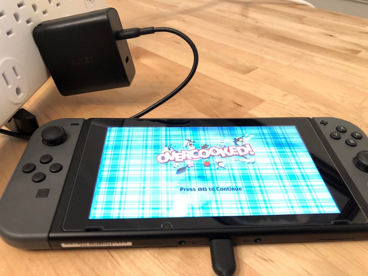 AUKEY PA-Y16 with Nintendo Switch. Cable not included.