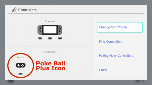 Poke Ball Plus icon, under controller settings.