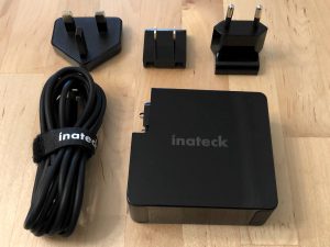 Inateck 60W PD Charger with Dual USB-C and accessories
