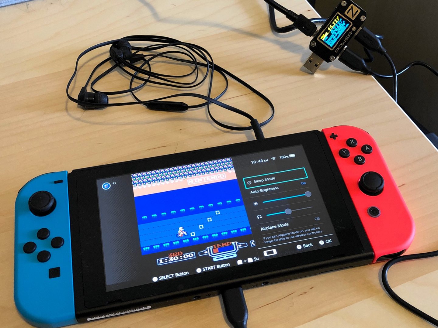 New Nintendo Switch under going low level power usage test