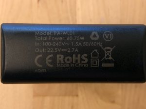 AUKEY Graphite Charging Hub AC adapter's specs