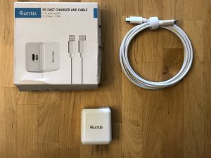 Quntis PD Fast Charger and Cable box and contents