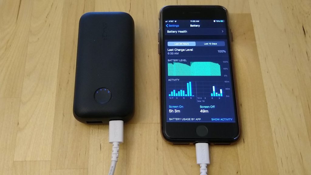 iPhone 8 with Anker PowerCore 10000 PD Redux
