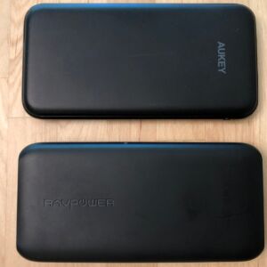 Top: AUKEY PB-Y13 10000 PD. Bottom: RAVPower 10000 USB-C. Top: AUKEY PB-Y13 10000 PD. Bottom: RAVPower 10000 USB-C.