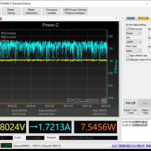 Power draw with a 7.5W (5V/1.5A) USB-A charger (2019 Switch) Power draw with a 7.5W (5V/1.5A) USB-A charger