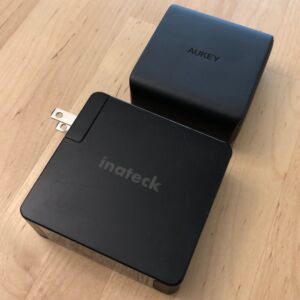 Top: AUKEY PA-D5 Focus Duo 63W. Bottom: Inateck 60W PD with Dual USB-C Ports. Top: AUKEY PA-D5 Focus Duo 63W. Bottom: Inateck 60W PD with Dual USB-C Ports.