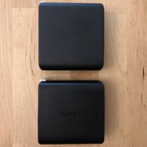Top: AUKEY PA-D5 Focus Duo 63W. Bottom: AUKEY PA-Y16 Dual 18W PD. Top: AUKEY PA-D5 Focus Duo 63W. Bottom: AUKEY PA-Y16 Dual 18W PD.