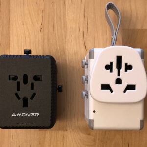 Left: Amoner Universal Travel Adapter. Right: Zikko eLUGGAGE X. Left: Amoner Universal Travel Adapter. Right: Zikko eLUGGAGE X.