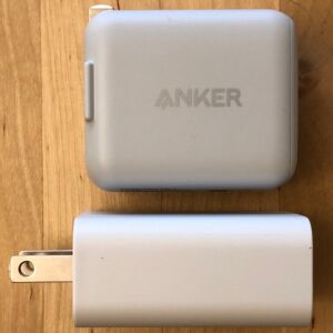 Top: Anker PowerPort PD 1. Bottom: Google 18W USB-C Power Adapter. Top: Anker PowerPort PD 1. Bottom: Google 18W USB-C Power Adapter.