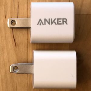 Top: Anker PowerPort PD Nano. Bottom: Apple 5W USB Power Adapter. Top: Anker PowerPort PD Nano. Bottom: Apple 5W USB Power Adapter.