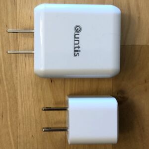 Top: Quntis PD Fast Charger and Cable. Bottom: Anker PowerPort III Nano. Top: Quntis PD Fast Charger and Cable. Bottom: Anker PowerPort III Nano.