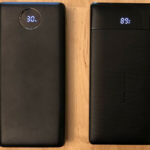 Left: Omars Power Pack 26800. Right: RAVPower PD Pioneer 20000 18W. Left: Omars Power Pack 26800. Right: RAVPower PD Pioneer 20000 18W.