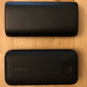 Top: AUKEY PB-Y36 Sprint Go Mini 10000 PD. Bottom: Anker PowerCore 10000 PD Redux. Top: AUKEY PB-Y36 Sprint Go Mini 10000 PD. Bottom: Anker PowerCore 10000 PD Redux.