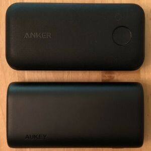 Top: Anker PowerCore 10000 PD Redux. Bottom: AUKEY PB-Y36 Sprint Go Mini 10000 PD. Top: Anker PowerCore 10000 PD Redux. Bottom: AUKEY PB-Y36 Sprint Go Mini 10000 PD.