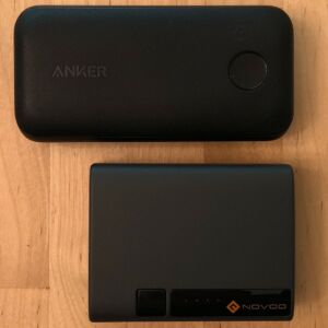 Top: Anker PowerCore 10000 PD Redux. Bottom: Novoo PowerCube Mini 10000. Top: Anker PowerCore 10000 PD Redux. Bottom: Novoo PowerCube Mini 10000.